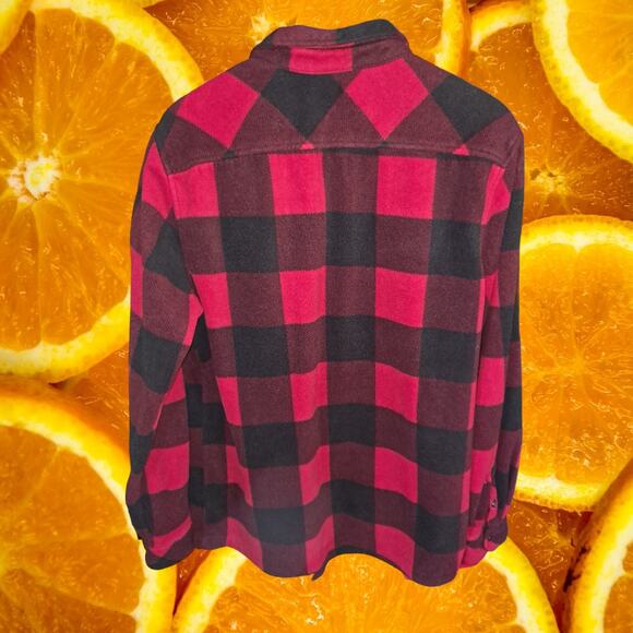 O'Neill Red and Black Plaid FLeece Button Up Shirt Size XL - Picture 8 of 9